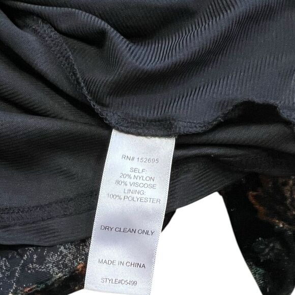 Slate & Willow Black Velvet Mini Tie Dress S - Picture 5 of 5